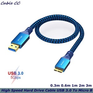 Cable de Disco Duro de Alta Velocidad y Resistencia, USB 3.0 A a Micro B, Compatible con Seagate, WD, Toshiba, <span class=keywords><strong>Westgate</strong></span>, Samsung Galaxy S5 - Product Image 1