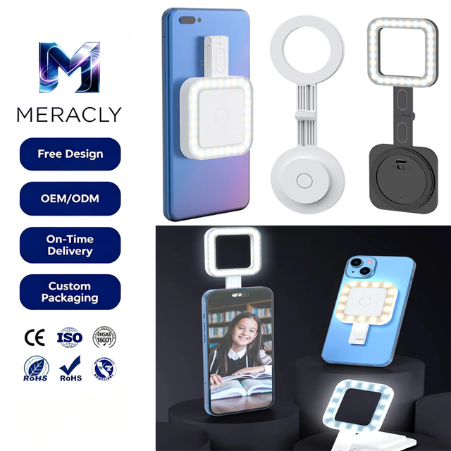 Folding Portable Mini LED Magnetic Video Light Live Mobile Phone Selfie Fill Light Laptop Tablet 3 Colors Lighting