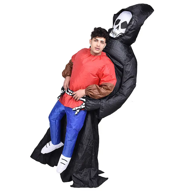 Carnevale Cosplay fantasma Costume gonfiabile bambini adulti spaventoso orribile scheletro costumi fantasma per uomo donna vestito da festa di Halloween