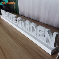 Acrylique personnalisé de prix usine SP avec lumière LED enseigne lumineuse enseignes de bureau avec base enseigne de table à LED pour logo de réception d'entreprise