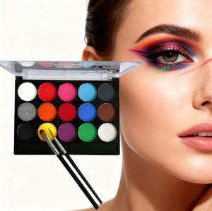 Eyeshadow Palette Premium Quality Body Art <b>Makeup</b> Kit for Children Adults 15 Easy-Wash Mineral Water-Based Paint - Product Image 1