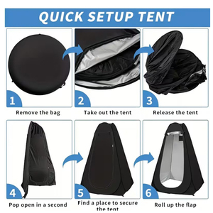 Tenda Doccia Pop-up Mesorock, Tenda Portatile per Doccia e WC, Facile da Trasportare e Utilizzare con Borsa per il Trasporto, Picchetti e Corde Antivento - Product Image 6
