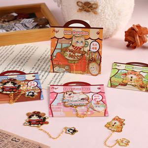 LABON Marcador <span class=keywords><strong>de</strong></span> Metal con Diseño <span class=keywords><strong>de</strong></span> Gato Kawaii, Marcador <span class=keywords><strong>de</strong></span> Libros con Gatito Esmaltado y Cadena Larga, Papelería Estética para Niños y Amantes <span class=keywords><strong>de</strong></span> los Gatos - Product Image 2