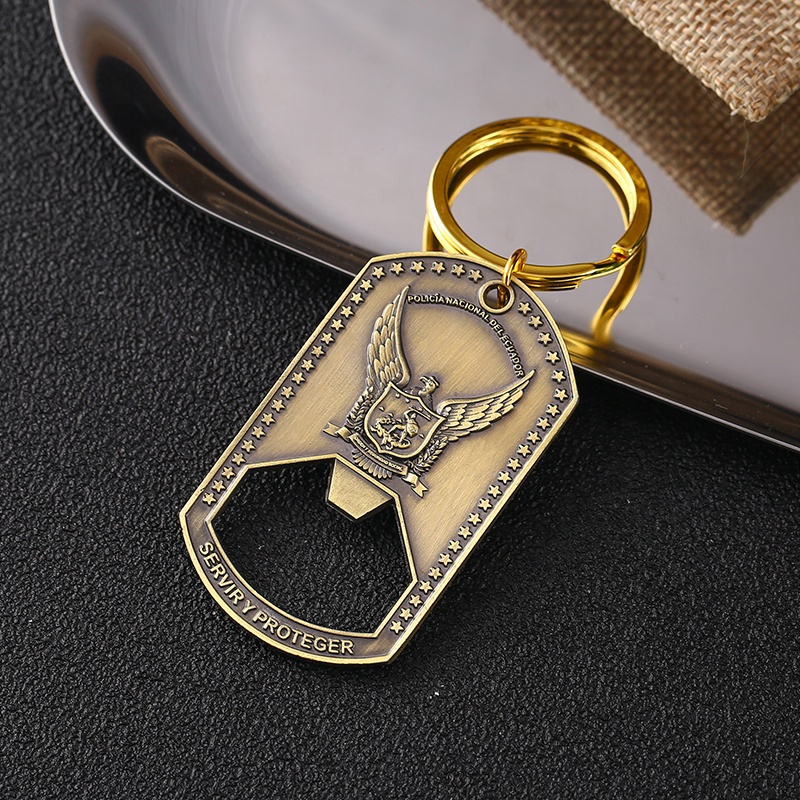 Пользовательский 3d бронзовый металлический брелок для открывания бутылок в форме собаки с брелоком