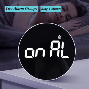 Horloge murale électronique à LED avec télécommande numérique, 2 groupes d'alarmes, fonction snooze, minuterie, calendrier, rétroéclairage pour salon, décoration de la maison - Product Image 3