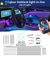 Luz Ambiental para Auto Ultra Brillante a Todo Color, Control Inteligente por Aplicación, Tira de Luz RGB Profesional para Interiores, Herramienta Multiescena