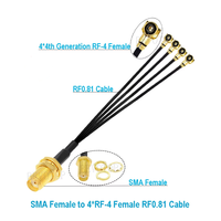 Câble adaptateur RF 4 SMA vers 4 U.FL RF1.13/RF0.81 50 OHM DC-6GHz Extension d'antenne WIFI Jumper