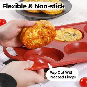 MUYULINS Factory Moule à gâteau et à muffins en silicone grand format, 6 cavités rondes, antiadhésif, sans BPA, avec cadre métallique renforcé, certifié LFGB - Product Image 4