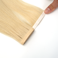 Extensions de cheveux à bandes adhésives sans couture, blondes, double épaisseur, qualité salon, cuticules alignées, longues, pour personnes à la peau claire