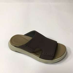 Chaussures décontractées pour hommes en cuir véritable, style sport d'extérieur, mules à bout ouvert, plates, antidérapantes et respirantes - Product Image 2