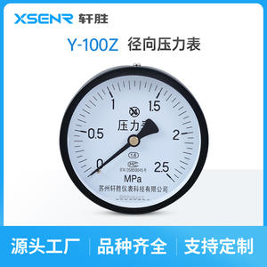 เกจวัดแรงดันแบบแกน Suzhou Xuansheng Y100Z 2.5Mpa ขนาดเส้นผ่านศูนย์กลาง 100 มม. ระดับความแม่นยำ 1.6 พร้อมการเชื่อมต่อแบบเกลียว - Product Image 4