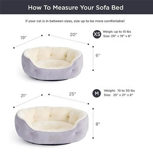 Venta al por mayor eco amigable cómodo luz púrpura Sherpa calmante cama para mascotas cálido lavable redondo acurrucarse perro gato cojín cama - Product Image 3