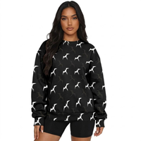 Sweat-shirts à capuche décontractés surdimensionnés pour femmes, motif oiseau Iwa Hawaï, col rond, épaules tombantes, vente en gros