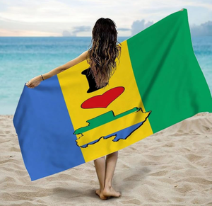 Toalla de Playa de Secado Rápido y Duradera con Logotipo Personalizado de la Bandera de Gabón, Venta Caliente 2025, para Deportes, Gimnasio y Piscina - Product Image 1