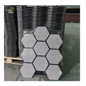 <span class=keywords><strong>Tik</strong></span> <span class=keywords><strong>Tok</strong></span> Trending Products Panel de pared Hexagonal 3D grabado Estilo y tamaño Paneles acústicos insonorizados de madera personalizables - Product Image 4