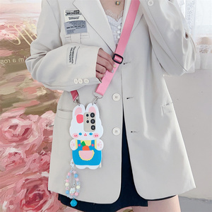 Coque de téléphone mignonne avec chaîne de perles clochette Lapin Carotte pour <span class=keywords><strong>Samsung</strong></span> <span class=keywords><strong>Galaxy</strong></span> S26 Ultra S25 S23 A57 A56, avec sangle bandoulière et protection souple - Product Image 4