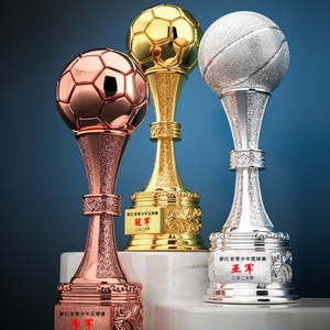 Trofeo de Resina Electrochapado en Oro Personalizado de 39 cm para Fútbol, Baloncesto, Competiciones Deportivas, Trofeo con Acabado Metálico para Campeones - Product Image 4