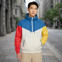 Veste coupe-vent à capuche pour homme, colorée, zippée, respirante, pour l'extérieur, vêtements décontractés d'hiver