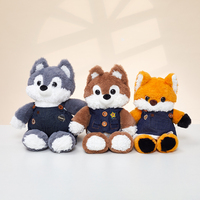 Jouets en peluche doux et mignons sur le thème de la forêt (éléphant, panda, cochon, vache, renard) pour le confort et l'accompagnement des bébés, cadeau de fêtes