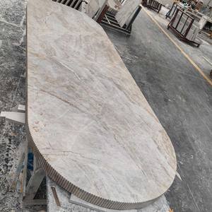 Losas Grandes de Cuarcita Taj Mahal Blancas Modernas de Alta Calidad, Pulimentadas e Impermeables, Marca Goldtop ODM OEM, para Mesas de Villas, Apartamentos y Hoteles - Product Image 1