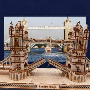 Cầu <span class=keywords><strong>London</strong></span> bao gồm các mảnh gỗ lồng vào nhau kiến trúc câu đố <span class=keywords><strong>3D</strong></span> bằng gỗ - Product Image 5