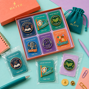 Juego de Insignias Metálicas Esmaltadas Personalizadas para Clubes Universitarios, para Eventos Estudiantiles con Temáticas de Música y Arte, Insignias de Aleación de Zinc Chapadas en Oro - Product Image 3