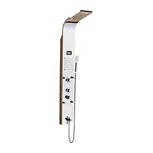 304 Stainless steel Gold Thermostatic Shower Panel with LCD display waterfall