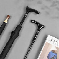 Parapluie Droit Personnalisé Imprimé, Robuste, Imperméable et Anti-UV, à Ouverture Manuelle, de Haute Qualité, pour Bâton de Marche ou Canne – Vente en Gros