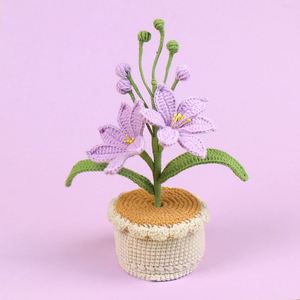 Maceta de Flores de Lirio Tejida a Mano, Decoración Eterna para Escritorio, Regalo para Graduación, Acción de Gracias, Día de la Madre, Navidad - Product Image 3