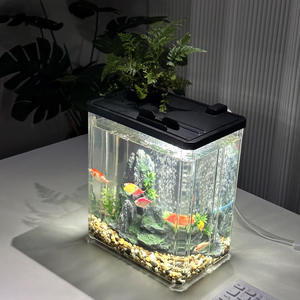 Bureau-aquarium van verdikt, milieuvriendelijk plastic met deksel voor aquascaping en <span class=keywords><strong>betta</strong></span>'s en schildpadden. - Product Image 3