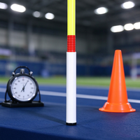 Drapeau de signalisation rouge professionnel pour arbitre d'athlétisme Vance Sports, avec long mât en fibre de verre, robuste et mobile pour l'extérieur