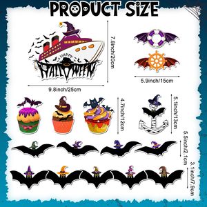 Imán de Sombrero de Bruja de Halloween, Imán de Plástico Popular para Refrigerador de Crucero con Murciélago Negro, Ancla, Aro Salvavidas, Calabaza, Fantasma y Cruz - Product Image 4