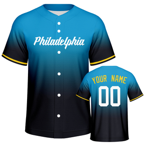 Áo đấu bóng chày & bóng mềm cổ chữ V chất lượng cao, in thăng hoa tùy chỉnh theo phong cách thành phố MLB, thoáng khí, mềm mại, dành cho cầu thủ - Product Image 3