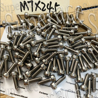 Boulon de jante fendue en titane M7x24mm, boulon à tête cannelée 12 points en titane pour jantes fendues