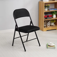 Chaise pliante moderne en métal avec revêtement en cuir PU, logo personnalisé, pour événements scolaires et banquets, commande en gros directe usine