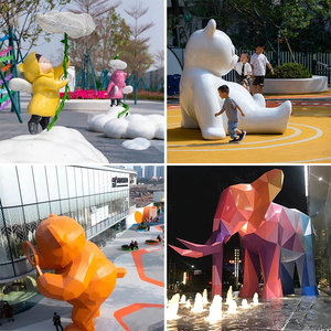 K509 mignon dessin animé chien chat statues personnalisation paysage IP poupée centre commercial thème parc jardin rue déco art sculptures - Product Image 5