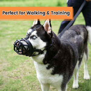 Muselière pour chien en silicone respirant, réglable, douce, anti-morsure, anti-aboiement, anti-mastication pour grands chiens - Product Image 5