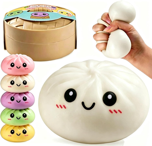 0728 Juguetes de Peluche con Forma de Bollo al Vapor y Dumpling con Expresiones Lindas, Caja Misteriosa, Bolas Sensoriales para Apretar, para Tiendas de Regalos - Product Image 1