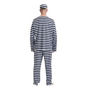 Disfraz de Prisionero para Hombre Adulto, Traje de Recluso con Rayas Blancas y Negras de TV/Película, con Esposas, para Juego de Roles de Halloween - Product Image 2