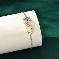 Nouveau bracelet chaîne et maillons Infinity en moissanite, argent sterling S925 plaqué or rhodié, bijoux de luxe légers pour femmes, cadeau