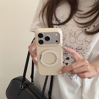 Coque de téléphone vintage simple et souple effet bulle froissée pour iPhone 18 Pro Max 17 16 15 14 avec support anneau rotatif à 360 degrés et protection intégrale
