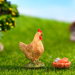 Figurines de poulets miniatures en résine, poulets et poules simulés, pour la décoration de la ferme, du jardin, de la maison, des bonsaïs et des travaux manuels. - Product Image 2