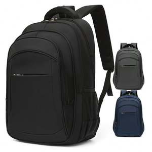 Mochila negra multifuncional de gran capacidad personalizada al por mayor, nuevo diseño, poliéster, nailon, cremallera impermeable para ordenador portátil de negocios - Product Image 1