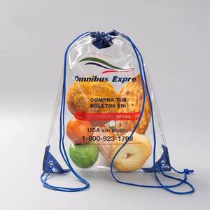 <b>Clear</b> PVC Drawstring <b>Backpack</b> Waterproof Marathon Gear Bag for Promotions - Product Image 3