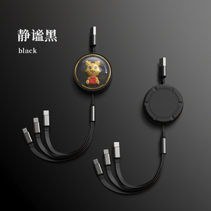 สายชาร์จแบบพับเก็บได้ 1 ถึง 3 พอร์ต USB Type C Lightning Micro USB สายชาร์จพกพาพร้อมโลโก้สั่งทำได้ หลายสี 1 เมตร - Product Image 2