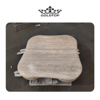 GOLDTOP kunden spezifische Größen abnormale Form traverten beige Luxus Wohnzimmer Sofa Couch tisch Marmor Türkei römischen Couch tisch