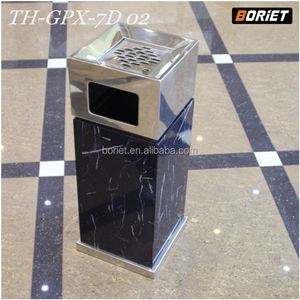 Poubelle à pédale en acier inoxydable, sur pied, écologique, certifiée ISO9001, pour hall d'hôtel, bureau, immeuble - Product Image 3