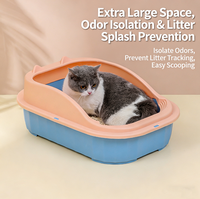 Bac à litière semi-fermé pour chat, contrôle des odeurs, petite taille pour chaton, anti-odeur, toilette pour chat d'intérieur, fournitures pour animaux de compagnie