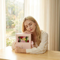 Coffret Cadeau Rose Éternelle Luxe Écologique en Forme d'Avion avec Ruban Gaufré et Fenêtre, Ensemble de Fleurs de Savon pour la Saint-Valentin et les Mariages