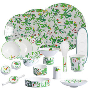 Weiße Keramik Umweltfreundlicher Salatteller Geschirr Rundes Muster Restaurant-Geschirr Großhandelspreis Set für den Hausgebrauch - Product Image 6